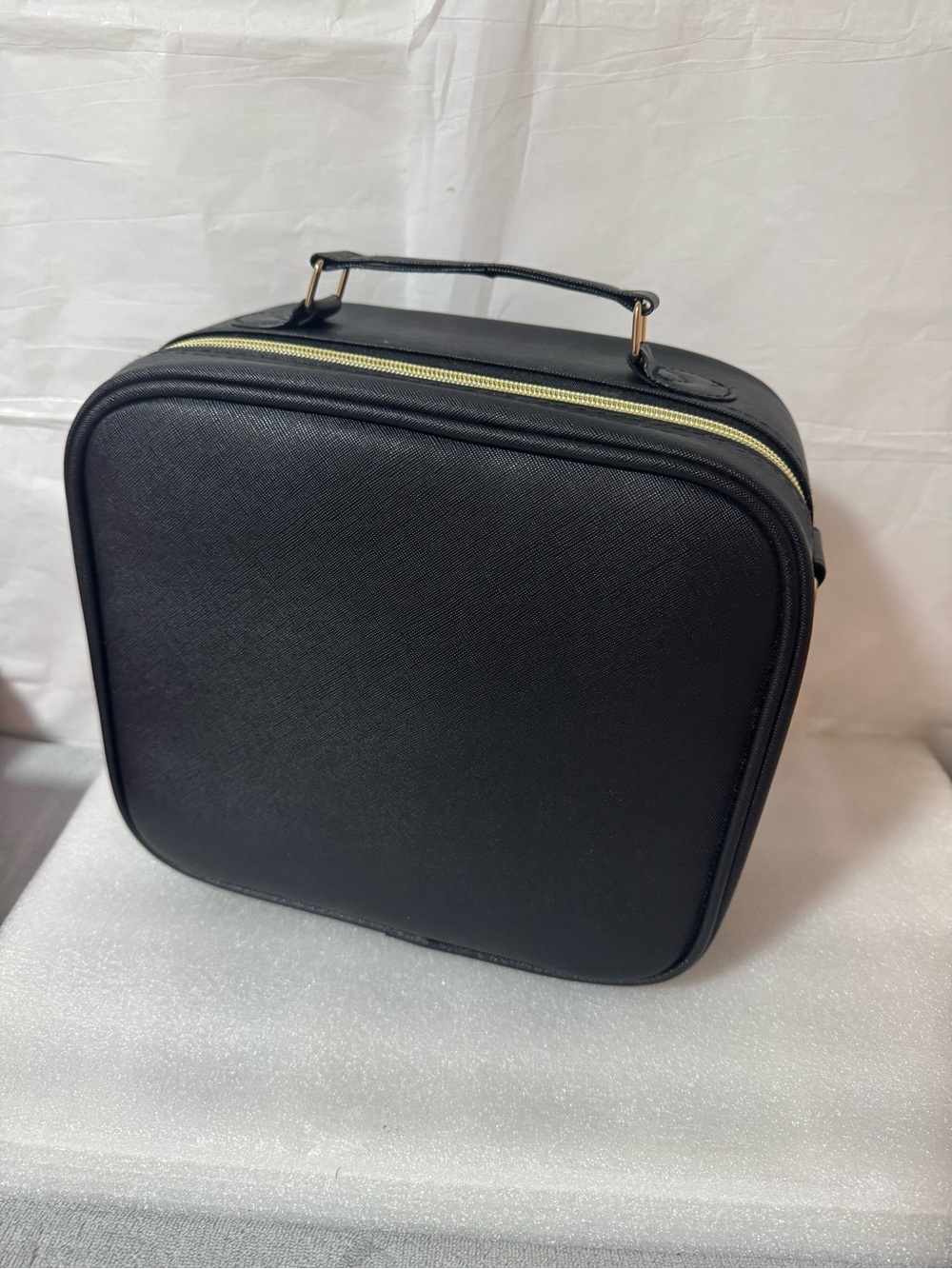 Men's Black Toiletry Bag with Top Handle - Classic Travel Dopp Kit